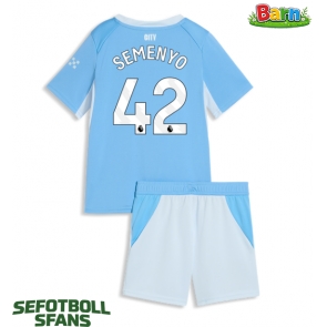 Manchester City Antoine Semenyo #42 Hemmaställ Barn 2026-27 Kortärmad (+ Korta byxor)
